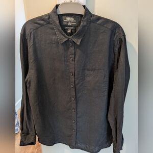 Jcrew Oxford Shirt Black Linen (Size 12)